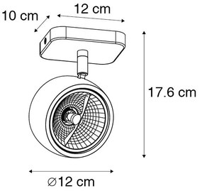 Дизайнерски прожектор с квадратен въртящ се и наклонен - Go Nine