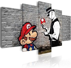 Платнен печат - Super Mario Mushroom Cop (Banksy) 100x50