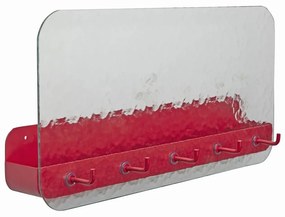 Червена метална стенна закачалка с рафт Shack - Hübsch