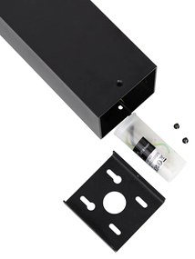 Стойка за външна лампа черна с димен абажур 30 см - Denmark