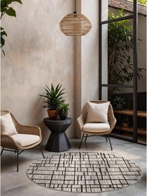 Черен/кремав кръгъл килим за открито и закрито ø 200 cm Haringey Crouch – Ted Baker