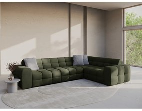 Зелен ъглов диван (десен ъгъл/L форма) Kendal – Micadoni