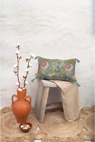 Зелена възглавница , 50 x 35 cm Japanese Flowers - Velvet Atelier