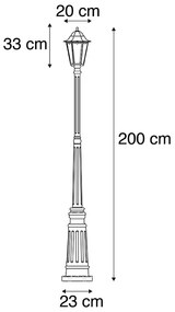 Умен външен фенер черен 200 см IP44 вкл. Wifi ST64 - Хавана