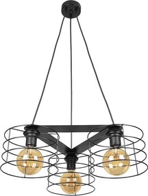 Полилей ЛУГАНО, черен, 3xE27