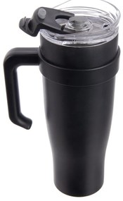 Черна термочаша със сламка 1,2 l Termo – Orion