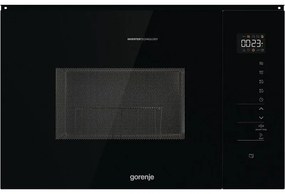 Вградена микровълнова фурна Gorenje BMI251SG3BG, 25 л, 1200 W, 5 нива, 15 програми, Грил, Размразяване, AquaClean, Черен