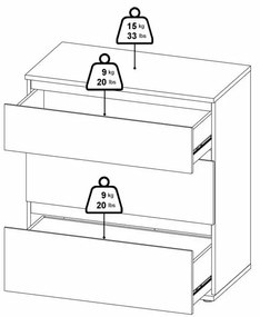 Бял нисък скрин 77x84 cm Nova – Tvilum