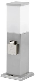 Екстериорна лампа с 2 контакта SCHUKO 1xE27/20W/230V матов хром IP44