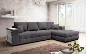 Разтегателен ъглов диван с подлакътник етажерка Мелвин Спринг