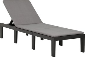 315829 vidaXL Шезлонг с шалте, пластмаса, антрацит