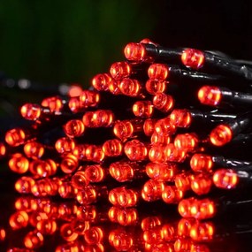 Коледни лампички за вътрешно, различни дължини - червени 100 LED/8 m