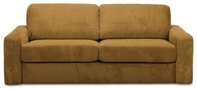 Сгъваем диван от рипсено кадифе в цвят горчица 195 cm Nona – Makamii