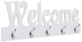 Стенна закачалка за палта WELCOME, бяла, 74x29,5 см