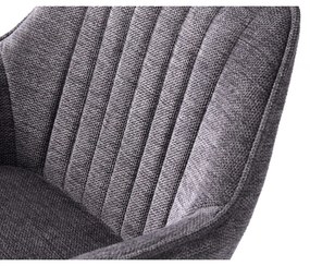 Тъмносив тапициран бар стол с регулируема височина/с подлакътници (височина на седалката 65 cm) Nolan – Unique Furniture