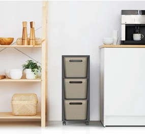 Черна/бежова пластмасова подвижна етажерка 30x77 cm Brisen - Rotho