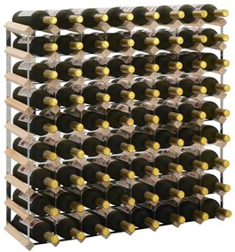 282471 vidaXL Стойка за вино за 72 бутилки, масивна борова дървесина