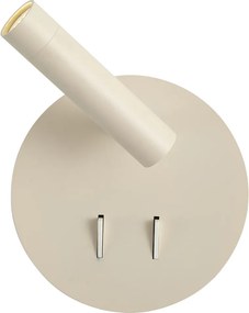 Модерна стенна лампа бежова с LED и USB-C - Croft