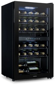 Klarstein Shiraz 29 Duo, охладител за вино, 2 зони, 80 л/29 бутилки, 5 - 22 °C, сензорен, черен