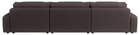 Кафяв ъглов диван с място за съхранение от рипсено кадифе Sara – Ropez