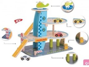 Classic world - Детски дървен гараж с колички