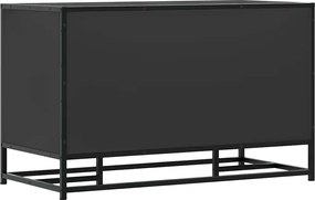 Лавица за обувки черна 84x40x53,5cm Изработена от дърво и метал