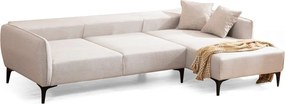Бял ъглов диван , десен ъгъл Belissimo – Balcab Home