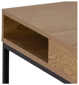 Масичка за кафе с дъбов плот в тъмно естествен цвят 80x80 cm Willford – Actona