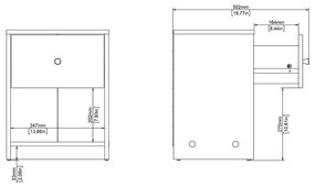Черно нощно шкафче May – Tvilum