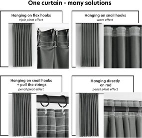 Тъмносива затъмняваща завеса 200x250 cm Velto – Filumi