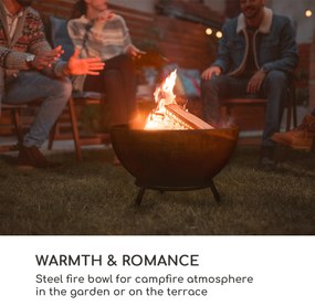 Blumfeldt Fireball Rust, огнище, 60 см. Ø, сгъваема скара, ръждив цвят/дърво