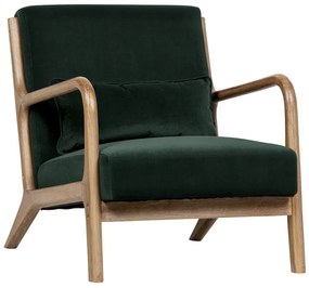 Тъмнозелено кресло от кадифе Mark - WOOOD