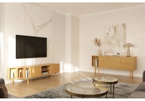 Скрин от декор от дъб в естествен цвят 189x65x44 cm Shift – Woodman