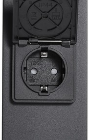 Модерна външна стълбова лампа черна с димно стъкло 50 см със сензор за здрач IP44 - Дания