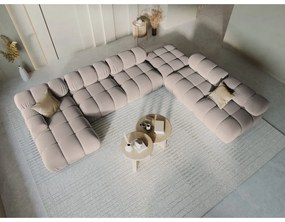 Светлокафяв кадифен модулен ъглов диван (десен ъгъл/U форма) Bellis – Micadoni