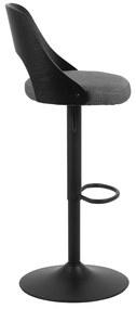 Тъмносиви бар столове в комплект с регулируема височина 2 бр. (височина на седалката 84 cm) Lucy – Actona