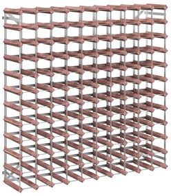 340895 vidaXL Стойка за вино за 120 бутилки, кафява, бор масив