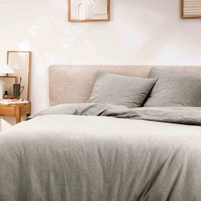 Сиво двойно /удължено 3 части памучно спално бельо 240x220 cm Meline – douceur d'intérieur