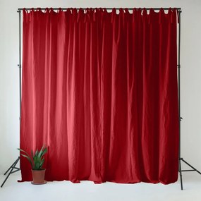 Червено ленено перде 140x170 cm Lava Falls – Linen Tales