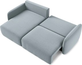 Син кадифен сгъваем/с място за съхранение ъглов диван (ляв ъгъл) Kalena – Makamii