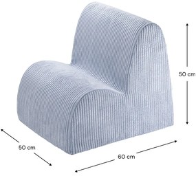 Син детски стол от рипсено кадифе Cloud – Wigiwama