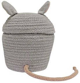 Сива текстилна детска кошница за играчки ø 15x15 cm Mini Renata the Rat – Lorena Canals