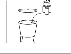 Пластмасова кръгла градинска маса с тавичка за лед ø 49,5 cm Cool – Keter