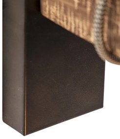 Интелигентна индустриална стенна лампа черна с дърво с WiFi G95 - Gallow