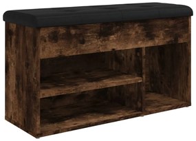 835030 vidaXL Пейка за обувки, опушен дъб, 82x32x45,5 см, инженерно дърво