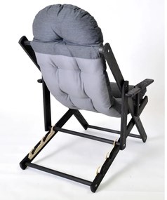 Тъмносив сгъваем градински шезлонг от масивно дърво Borneo – Rojaplast