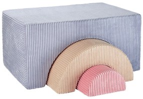 Синьо велурено игрище от пяна 75x49x37 cm Rainbow Montessori – Wigiwama