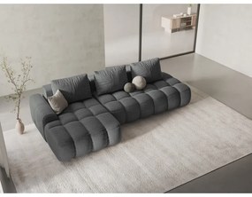 Сив сгъваем/с място за съхранение ъглов диван (ляв ъгъл) Linz – Cosmopolitan Design