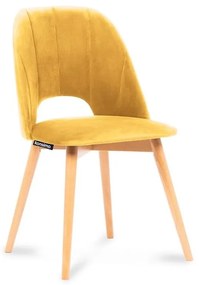 Трапезен стол TINO 86x48 см жълт/бук