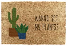 Изтривалка от кокосови влакна 40x60 cm Wanna See My Plants – Artsy Doormats